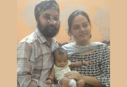Simran Surjeet with their baby boy